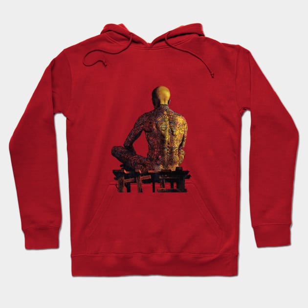 Illustrated man Hoodie by Dundua